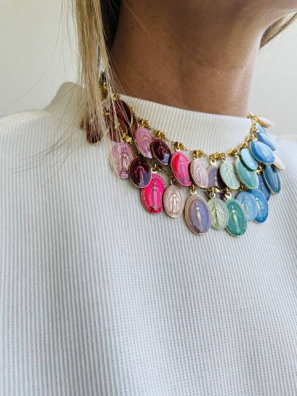 Rainbow hearts necklace